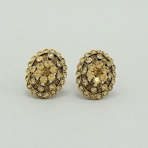 Victorian Crystal Clip on Earrings